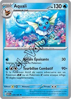 Carte Pokémon Aquali  n°134 de la série 151