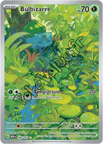 Carte Pokémon Bulbizarre  n°166 de la série 151