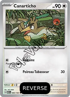 Carte Pokémon Canarticho  Reverse n°083 de la série 151