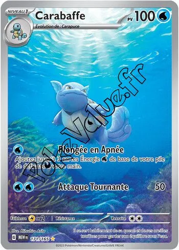 Carte Pokémon Carabaffe  n°171 de la série 151