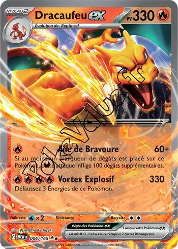 Carte Pokémon Dracaufeu ex  n°006 de la série 151