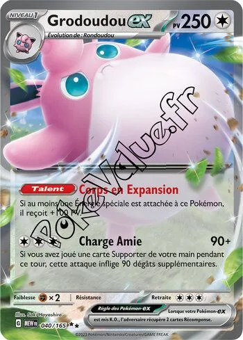 Carte Pokémon Grodoudou ex  n°040 de la série 151