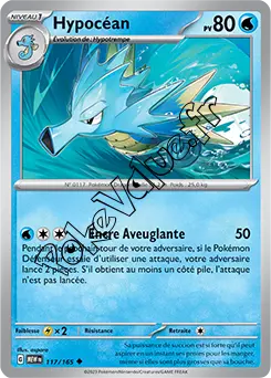 Carte Pokémon Hypocéan n°117 de la série 151