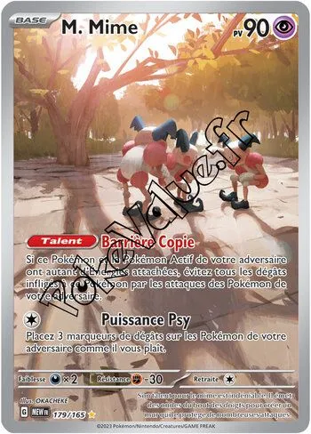 Carte Pokémon M. Mime  n°179 de la série 151