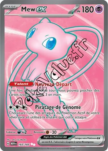 Carte Pokémon Mew ex  n°193 de la série 151