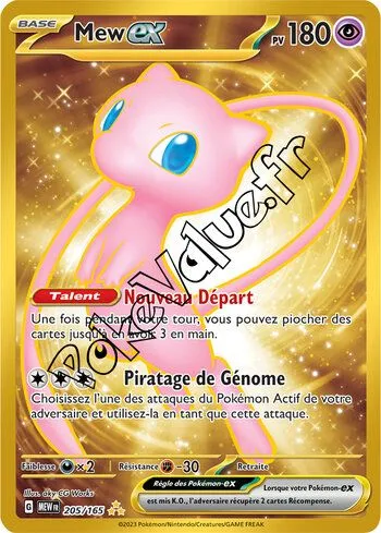 Carte Pokémon Mew ex  n°205 de la série 151