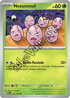 Carte Pokémon Noeunoeuf  n°102 de la série 151