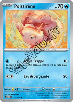 Carte Pokémon Poissirène n°118 de la série 151