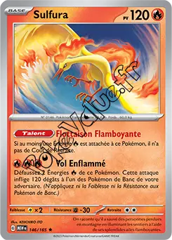 Carte Pokémon Sulfura  n°146 de la série 151