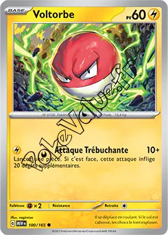 Carte Pokémon Voltorbe  n°100 de la série 151