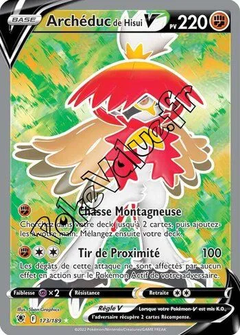 Carte Pokémon Archéduc de Hisui V  n°173 de la série Astres Radieux