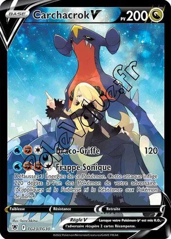 Carte Pokémon Carchacrok V  n°TG23 de la série Astres Radieux