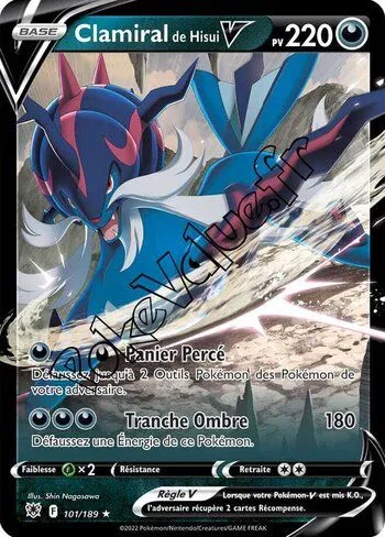 Carte Pokémon Clamiral de Hisui V  n°101 de la série Astres Radieux