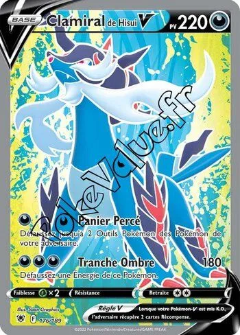 Carte Pokémon Clamiral de Hisui V  n°176 de la série Astres Radieux