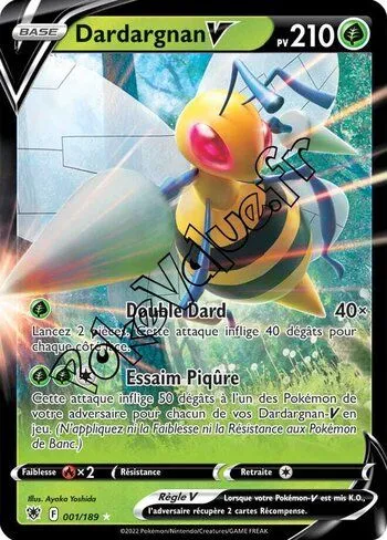 Carte Pokémon Dardargnan V  n°001 de la série Astres Radieux