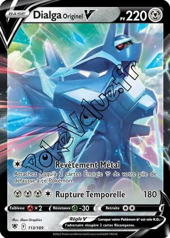 Carte Pokémon Dialga Originel V  n°113 de la série Astres Radieux