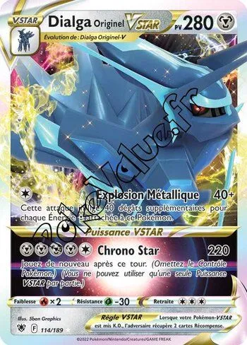Carte Pokémon Dialga Originel VSTAR  n°114 de la série Astres Radieux