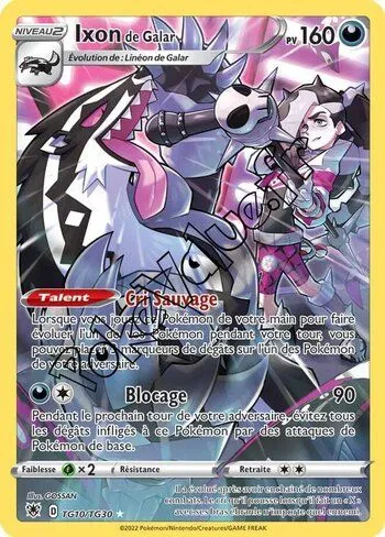 Carte Pokémon Ixon de Galar  n°TG10 de la série Astres Radieux