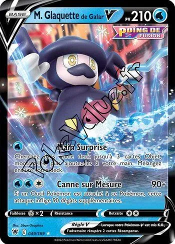 Carte Pokémon M. Glaquette de Galar V  n°049 de la série Astres Radieux