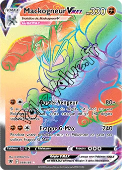 Carte Pokémon Mackogneur VMAX n°194 de la série Astres Radieux