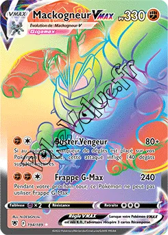 Carte Pokémon Mackogneur VMAX  n°194 de la série Astres Radieux