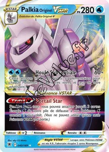 Carte Pokémon Palkia Originel VSTAR n°040 de la série Astres Radieux