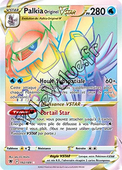 Carte Pokémon Palkia Originel VSTAR  n°192 de la série Astres Radieux