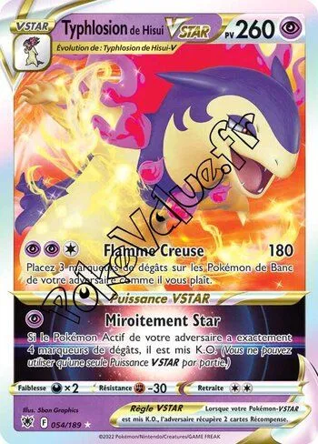 Carte Pokémon Typhlosion de Hisui VSTAR  n°054 de la série Astres Radieux