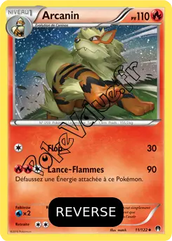 Carte Pokémon Arcanine  Reverse n°11 de la série Rupture Turbo
