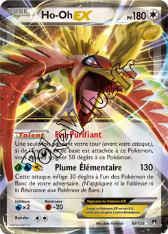 Carte Pokémon Ho-Oh EX  n°92 de la série Rupture Turbo