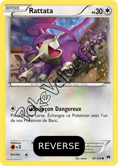 Carte Pokémon Rattata  Reverse n°87 de la série Rupture Turbo