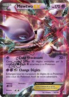 Carte Pokémon Mewtwo EX  n°62 de la série Impulsion Turbo