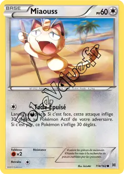 Carte Pokémon Miaouss  n°114 de la série Impulsion Turbo