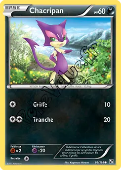 Carte Pokémon Chacripan n°66 de la série Noir et Blanc