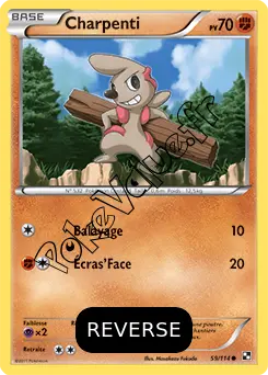 Carte Pokémon Charpenti  Reverse n°59 de la série Noir et Blanc