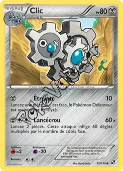 Carte Pokémon Clic n°75 de la série Noir et Blanc