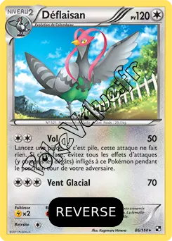 Carte Pokémon Déflaisan Reverse n°86 de la série Noir et Blanc