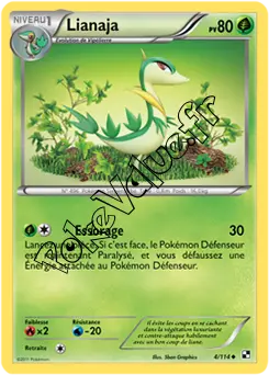 Carte Pokémon Lianaja  n°4 de la série Noir et Blanc