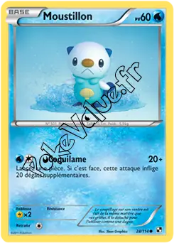 Carte Pokémon Moustillon  n°28 de la série Noir et Blanc
