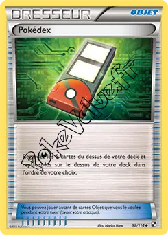 Carte Pokémon Pokédex n°98 de la série Noir et Blanc