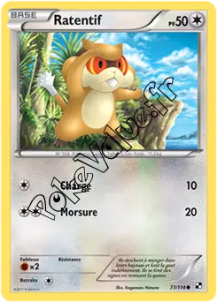 Carte Pokémon Ratentif n°77 de la série Noir et Blanc