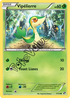 Carte Pokémon Vipélierre n°1 de la série Noir et Blanc