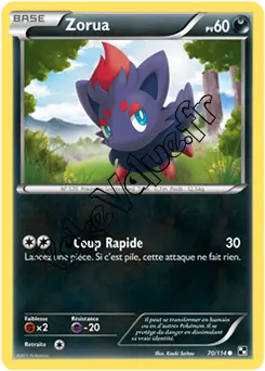 Carte Pokémon Zorua  n°70 de la série Noir et Blanc