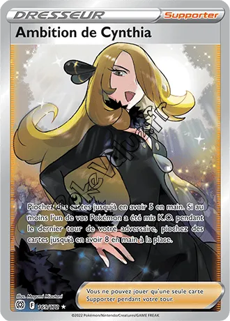 Carte Pokémon Ambition de Cynthia n°169 de la série Stars Étincelantes