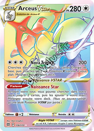 Carte Pokémon Arceus VSTAR n°176 de la série Stars Étincelantes