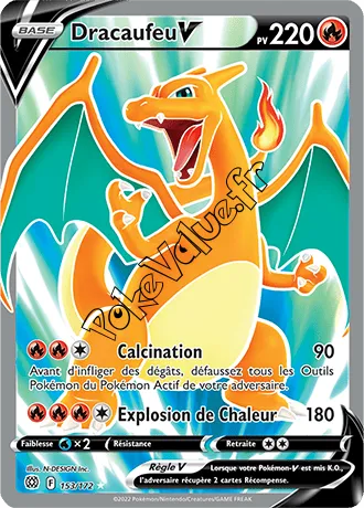 Carte Pokémon Dracaufeu V n°153 de la série Stars Étincelantes