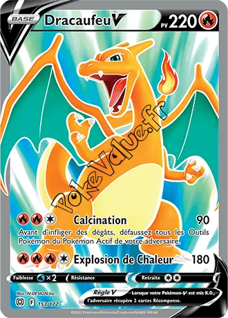 Carte Pokémon Dracaufeu V  n°153 de la série Stars Étincelantes