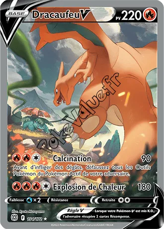 Carte Pokémon Dracaufeu V n°154 de la série Stars Étincelantes