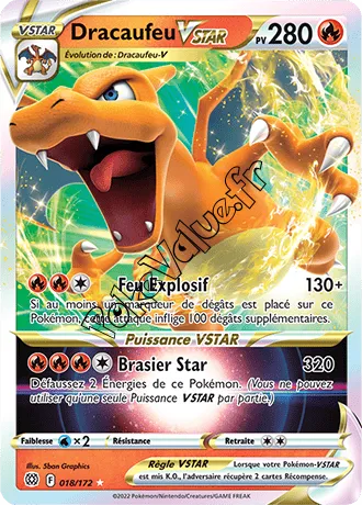 Carte Pokémon Dracaufeu VSTAR  n°018 de la série Stars Étincelantes