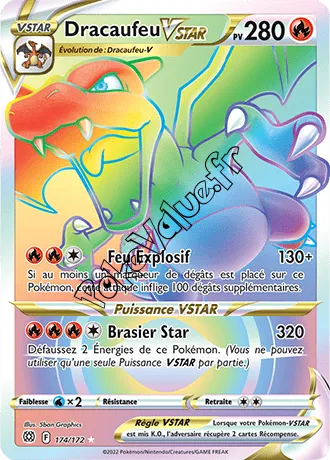 Carte Pokémon Dracaufeu VSTAR n°174 de la série Stars Étincelantes